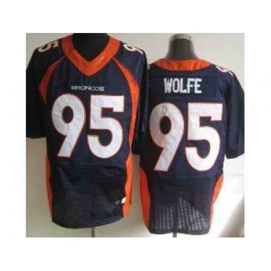 Nike Denver Broncos 95 Derek Wolfe Blue Elite NFL Jersey